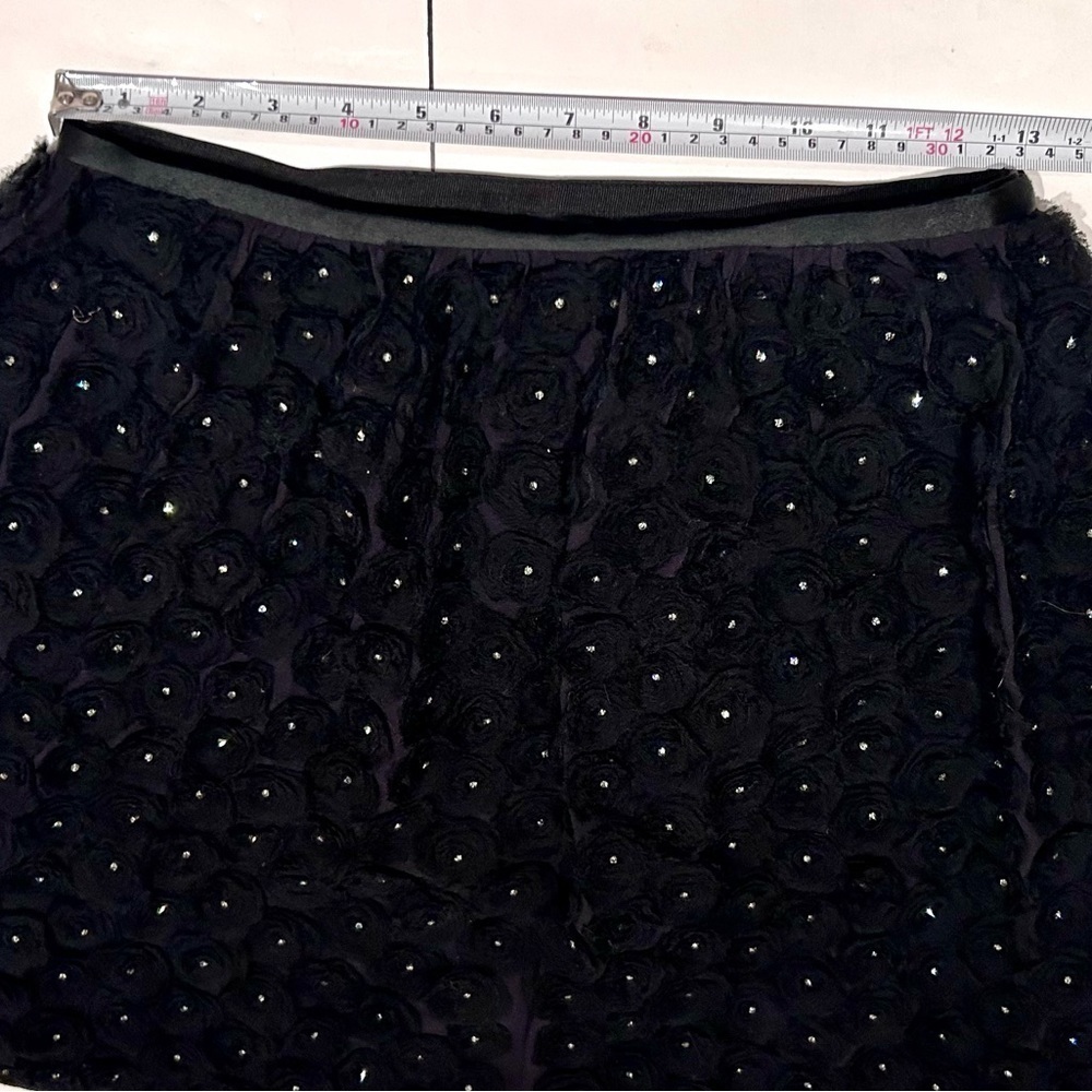 Robbi & Nikki silk roses and diamonds  black Mini skirt Designer, Art - Picture 4 of 9